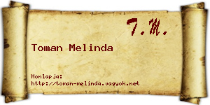 Toman Melinda névjegykártya