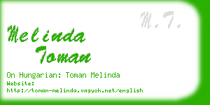 melinda toman business card